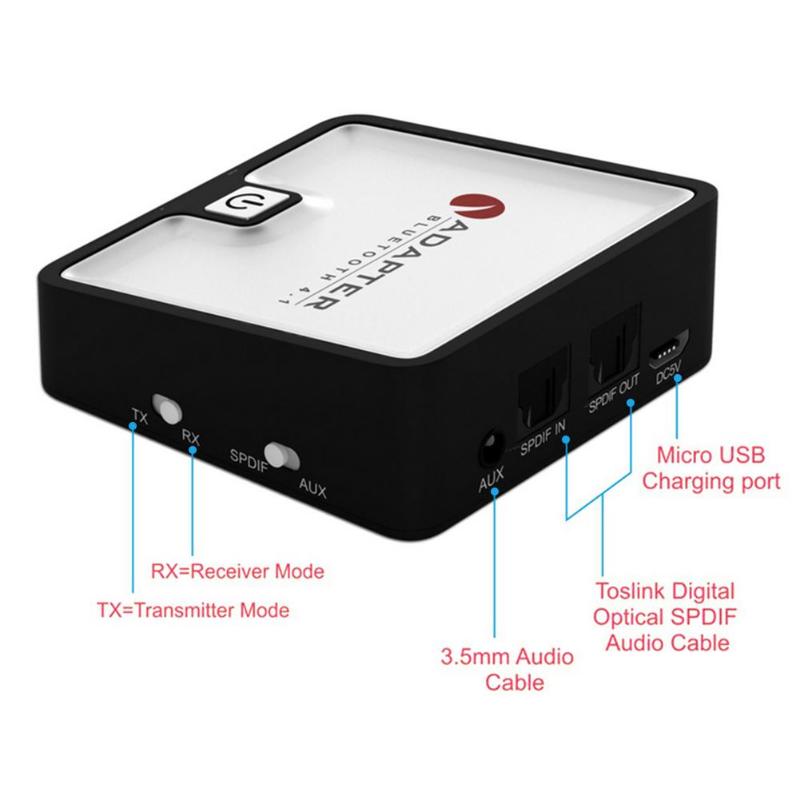2 in 1 Bluetooth Transmitter Receiver Wireless Stereo Audio Adapter Bluetooth Receiver SPDIF AUX 3.5mm for speaker - ebowsos