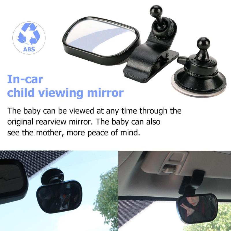 2 in 1 Mini Safety Car Back Seat Baby View Mirror Adjustable Baby Rear Convex Mirror Car Baby Kids Monitor Drop Shipping Mirror - ebowsos