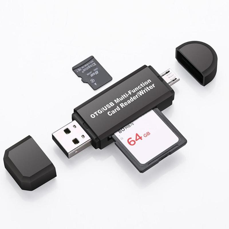 2 in 1 Multi-Function USB Memory Card Reader Micro USB OTG to USB2.0 Adapter for Android Phone PC High Quality Card Reader New - ebowsos