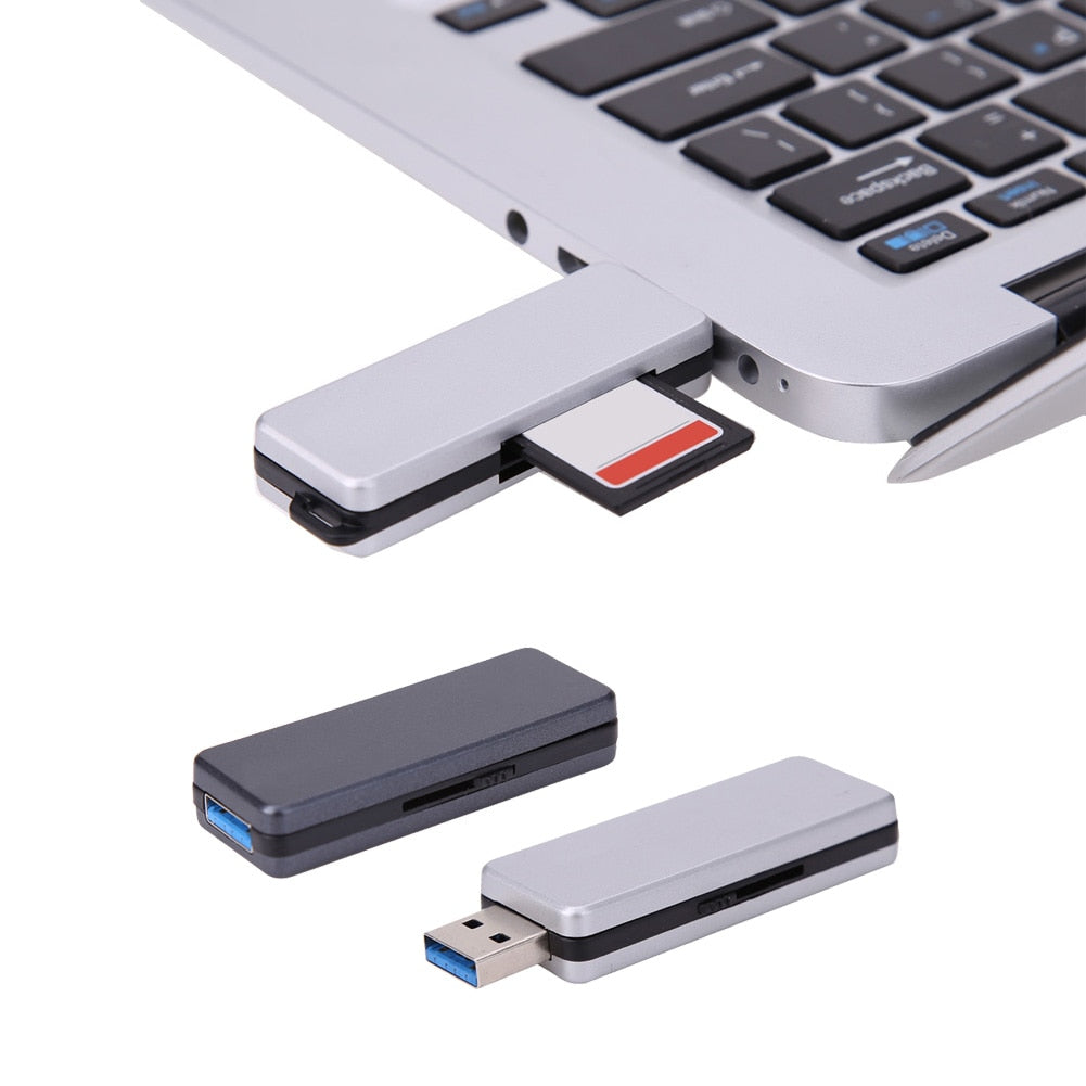 2 in 1 New USB 3.0 Card Reader + SD Card Reader with 5GBPS Data Transmissio Support SD / TF / MicroSD - ebowsos