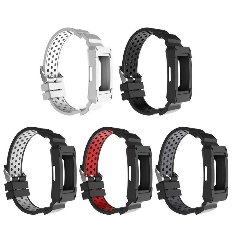 2 in 1 Smart Watch Replacement Silicone Bracelet Watch Band Wrist Strap Protective Cover for Fitbit Charge 3 High Quality Strap - ebowsos