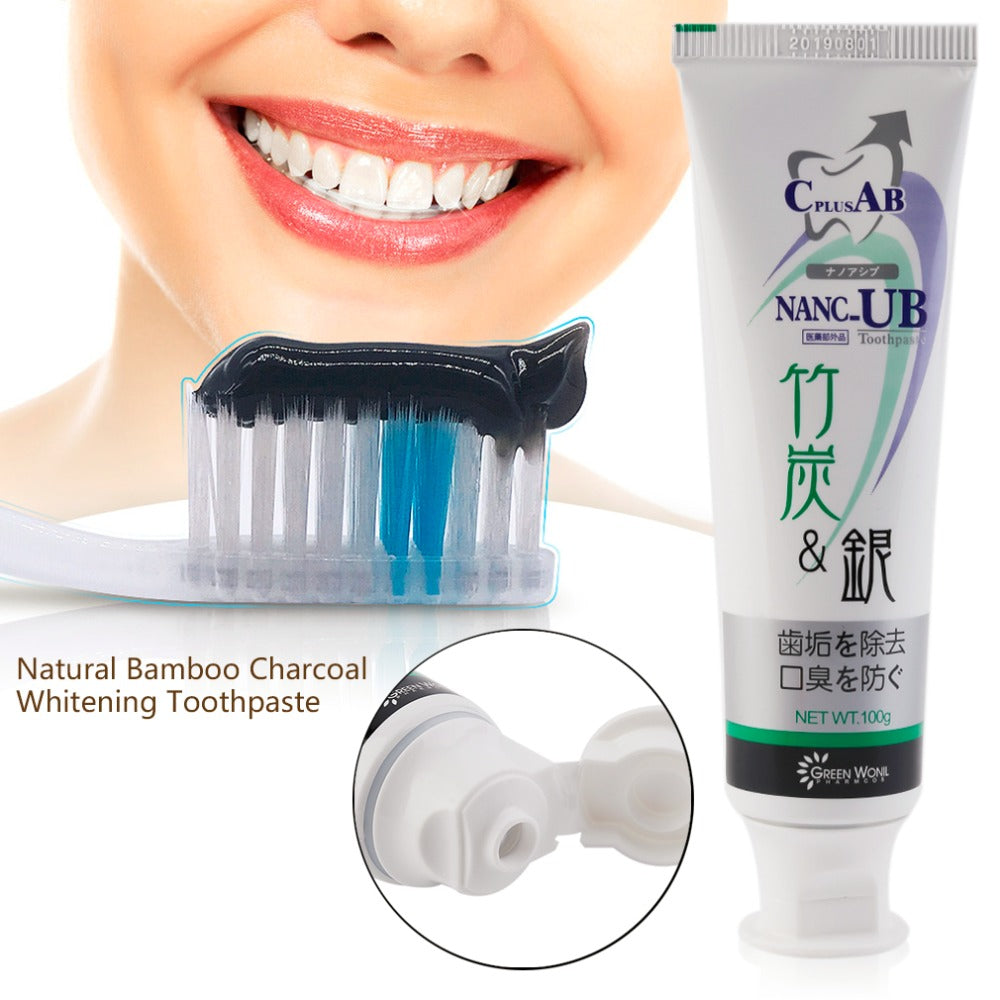 2 pcs Bamboo Charcoal Toothpaste Anti-halitosis Healthy Teeth Whitening Remove Smoke Stains Oral Hygiene Care Balck Toothpaste - ebowsos