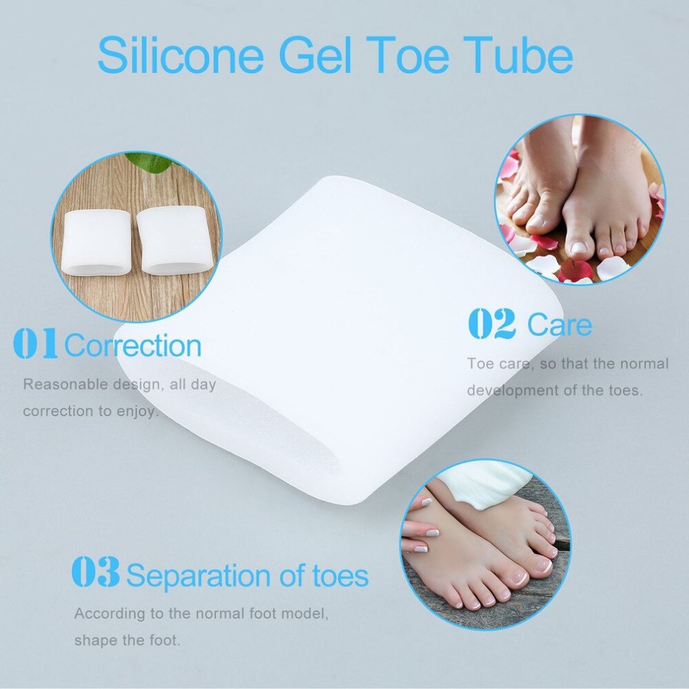 2 pcs/lot Silicone Gel Toe Tube Toe Caps Toe Cushions Foot Remover Finger Toe Protective Body Massager Insoles Foot Care Tool - ebowsos