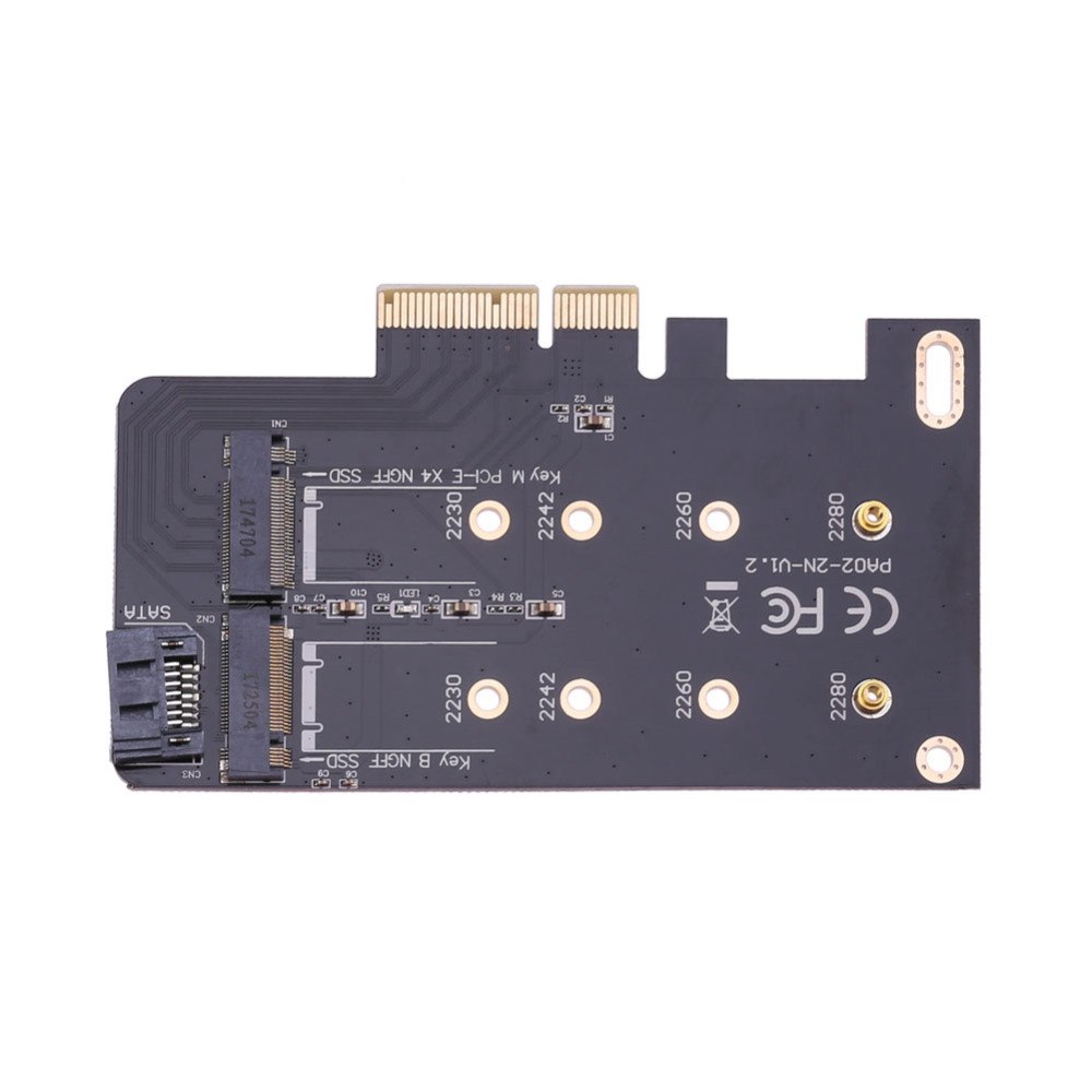 2 slot adapter High Speed Express Card to PCIE x4 for M.2 NGFF SSD XP941 SM951 M6E MZHPU512HCGL SSD with 2pcs Metal Sheet - ebowsos