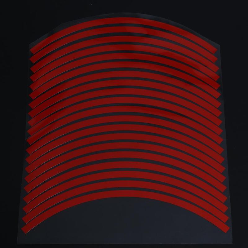20 Strips Reflective Motorcycle Car Rim Stripe Wheel Decal Tape Stickers - ebowsos