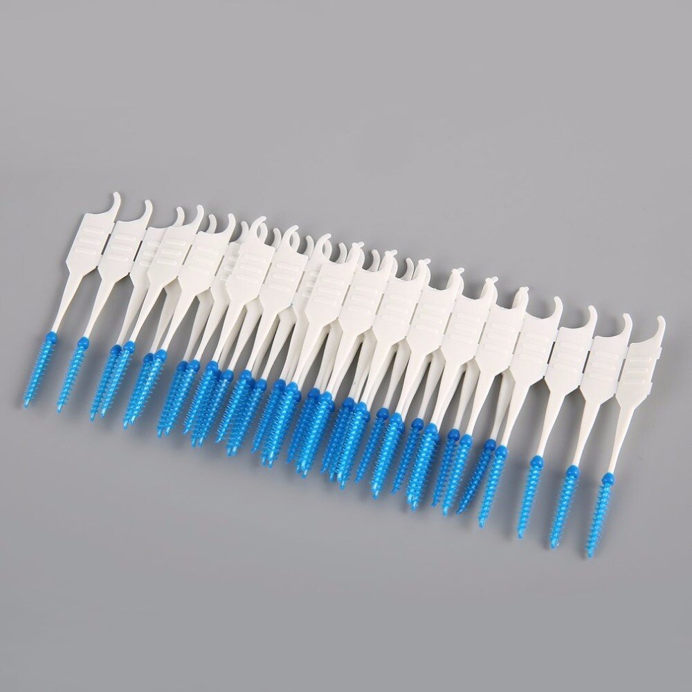 200 Pcs/Box Soft Interdental Brush Silicone Disposable Dental Floss Brush Teeth Stick Tooth Picks Oral Care Floss Cleaning Brush - ebowsos
