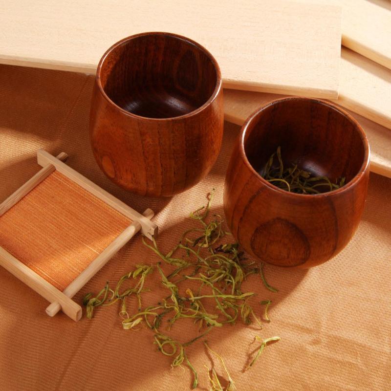 200ml Chinese Style Natural Wooden Cup Green Tea Cup High-quality Belly Classic High-end Home Restaurant Drinkware - ebowsos