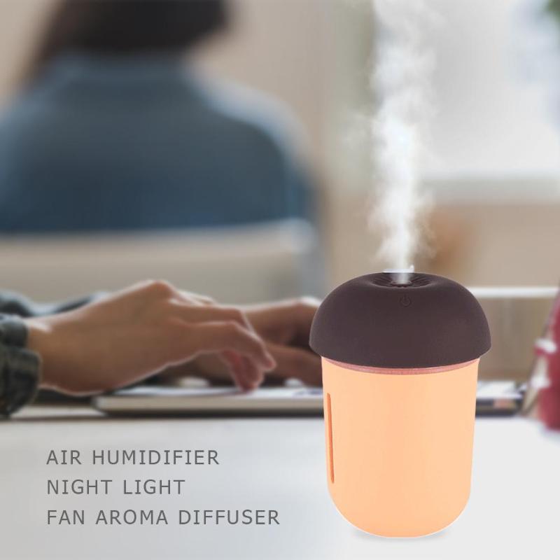 200ml USB 3 in 1 Ultrasonic Air Humidifier Night Light Fan Aroma Essential Oil Diffuser for Home Car USB Fogger Mist Maker Hot - ebowsos
