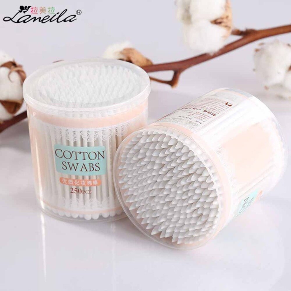 200pcs/bag Natural Cotton Swabs Double Head Wood Sticks Nose Ears Cleaning Cosmetics Health Care Cotton Buds - ebowsos