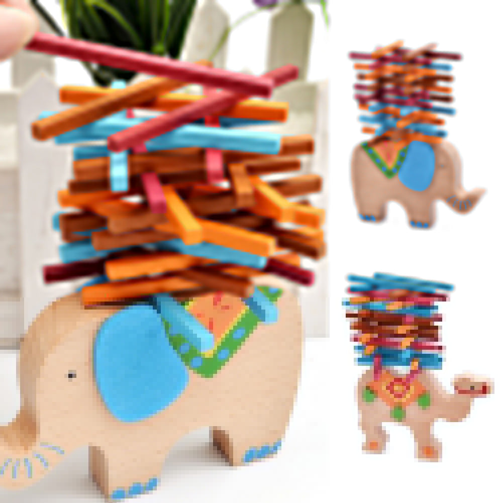2017 Baby Wood Balance Toy Educational Elephant/Camel Balancing Blocks Wooden Toys Beech Wood Balance Game Blocks Gift For Kids-ebowsos