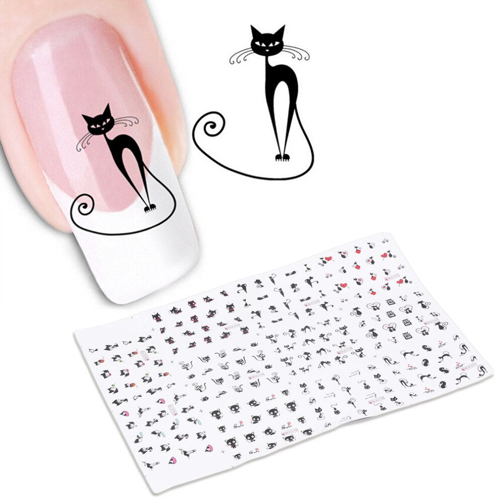 2017 New 1 Sheet 3D Cartoon Cute Cat animal Nail Art Sticker Manicure Decal Tips DIY Nail Stickers Manicure tool - ebowsos