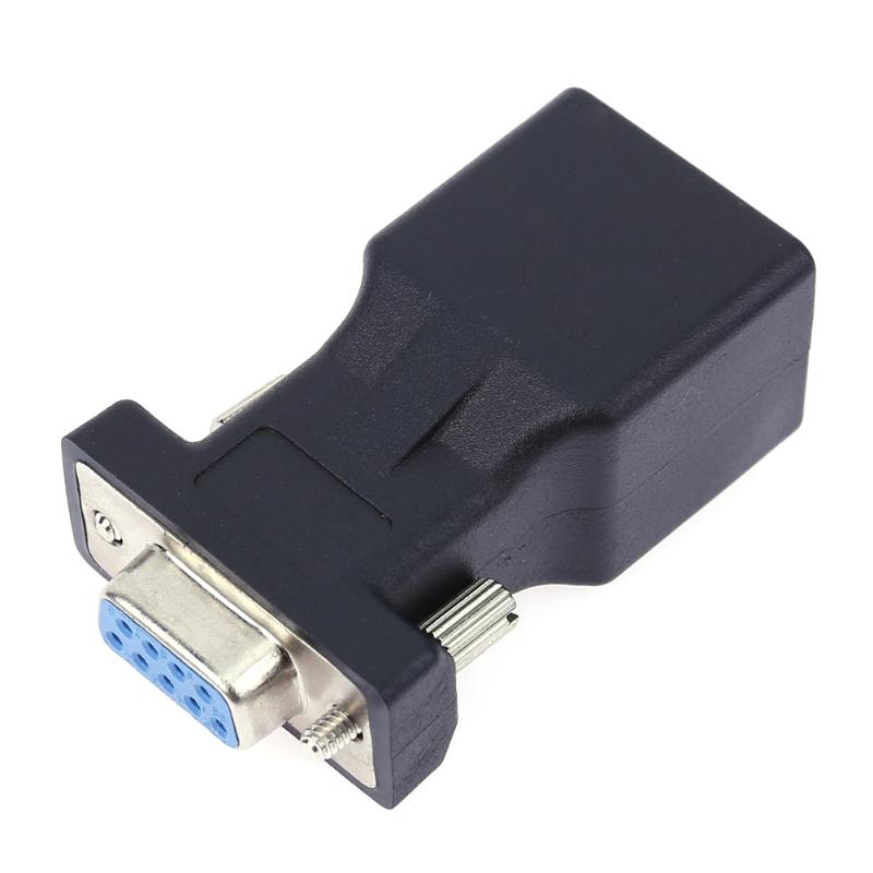 2017 New Adapter Converter Cable VGA DB9 Male Port to RJ45 Ethernet Female Port Converter Adapter Connector for Computer - ebowsos