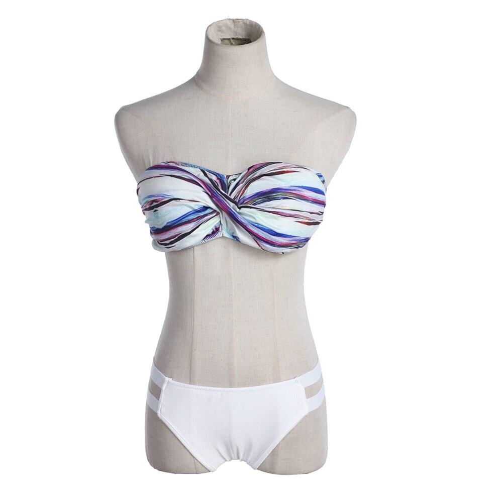 2017 Two-piece Swimming Suit Women Girls Sexy Striped Bikini Swimwear Outfit Summer Padded bikini bra maillot de bain femme-ebowsos