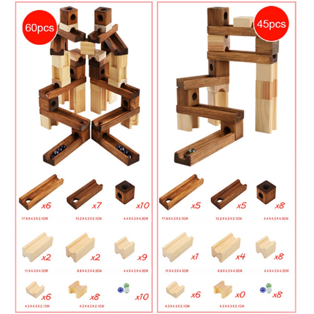 2018 45pcs/60pcs Wood Building Model Building Blocks Wooden Construction Learning Bricks Baby Toys Gifts For Boy Girl-ebowsos