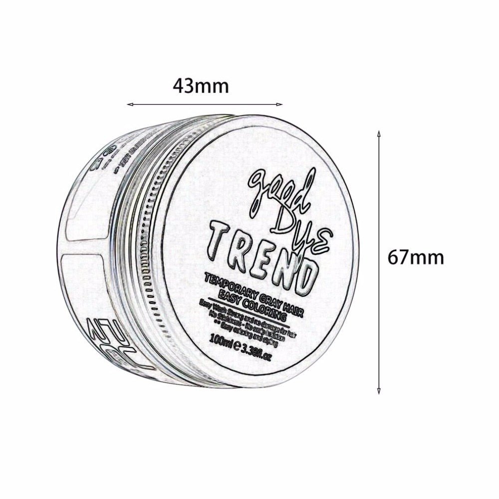 2018 Disposable Hair Color Cream Universal Women/Men Styling Pomade Compact Stained Color Hair Wax temporary hair dye Tool - ebowsos