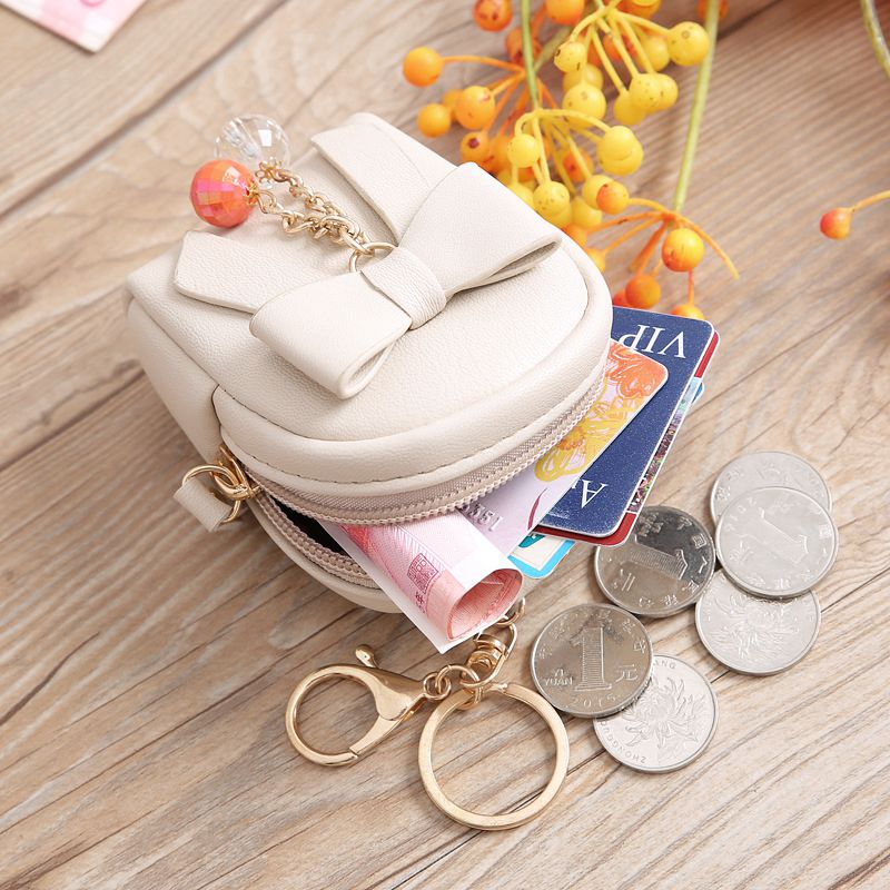 2018 Mini Bow tie bag Shape Children Cute Coin Purses for Girls Kid Wallets white Colors Storage Bag Monederos Pequenos - ebowsos