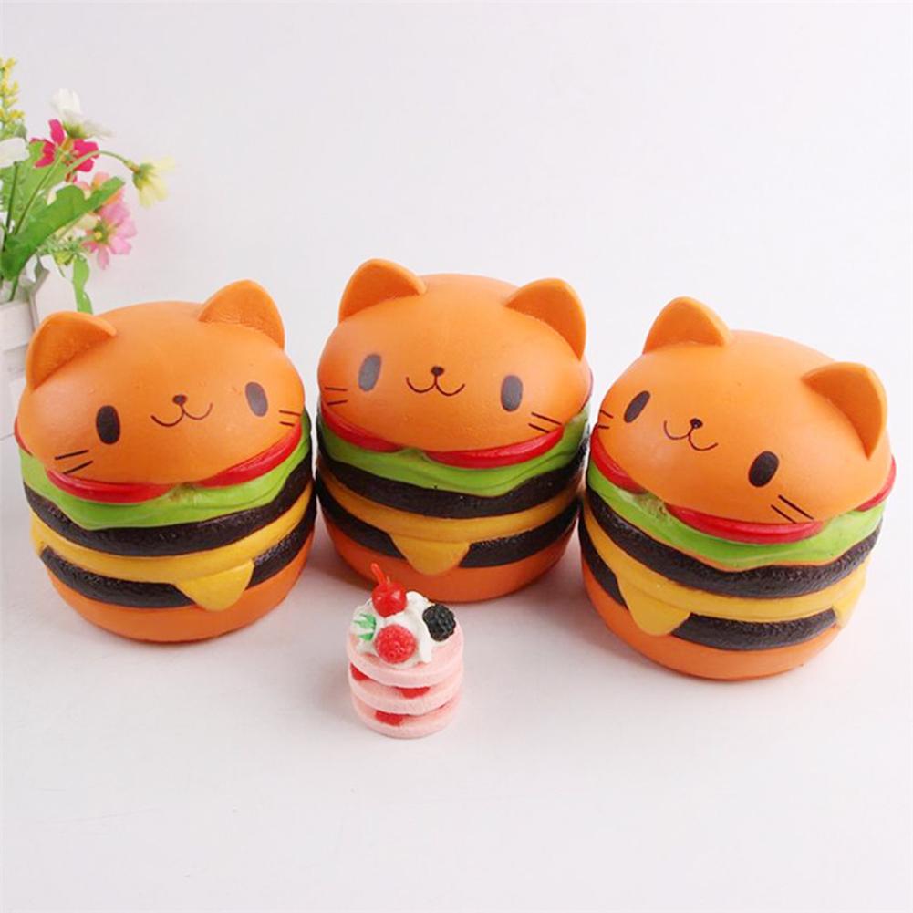 2018 Squeeze Squeeze Hamburger Cat Cake Squeeze Mochi Toy Slow Rising Stretchy Phone Squeeze Bread Kids Toy Home Decoration-ebowsos