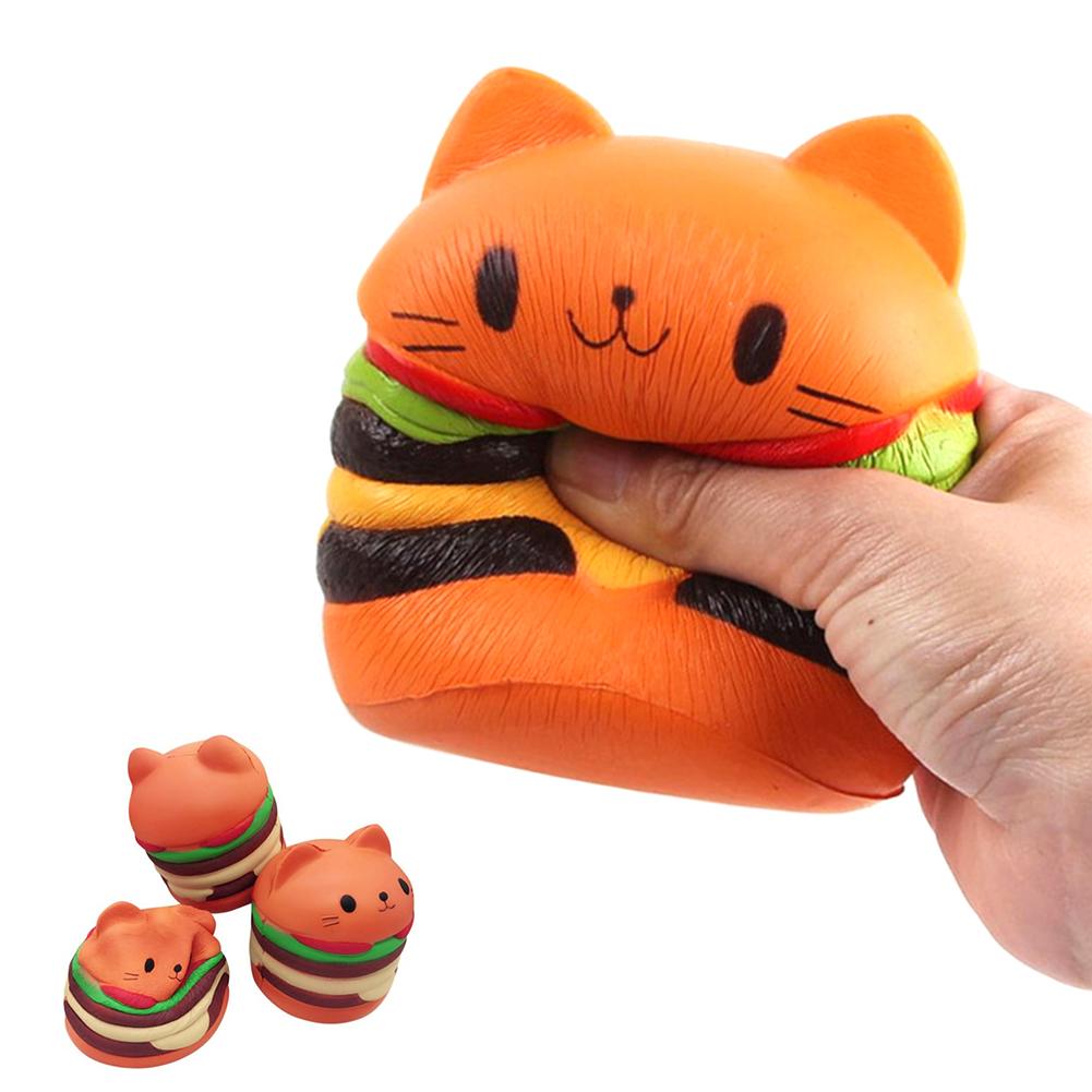 2018 Squeeze Squeeze Hamburger Cat Cake Squeeze Mochi Toy Slow Rising Stretchy Phone Squeeze Bread Kids Toy Home Decoration-ebowsos