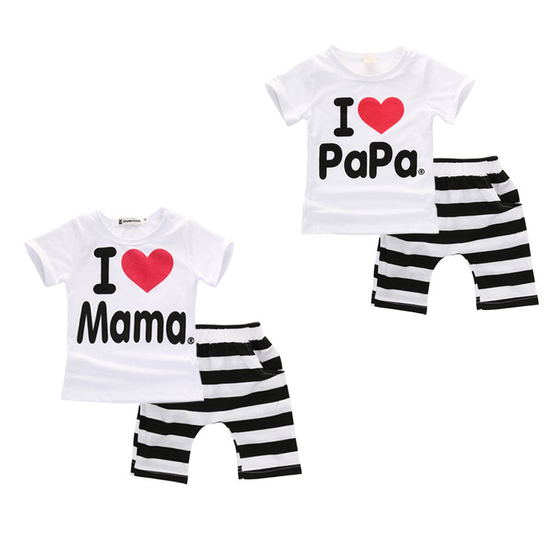Summer Baby Boy Girls Newborn Clothes Casual Pajamas Set Short T-shirt+Shorts Pants 2PC Outfits - ebowsos