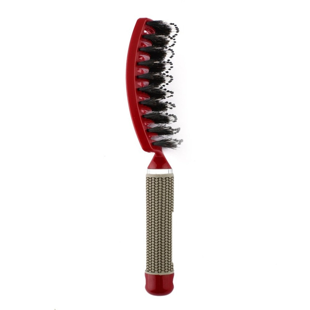 2018 Women Hair Scalp Massage Comb Bristle & Nylon Hairbrush Wet Curly Detangle Hair Brush for Salon Hairdressing Styling Tools - ebowsos