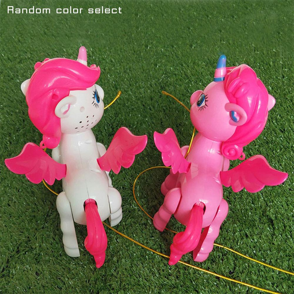 2019 Electronic Flashing Music Unicorn Pet Toys LED Light Funny Walking Robot Unicorns Toy With Rope Doll For Kids Gifts Girls-ebowsos