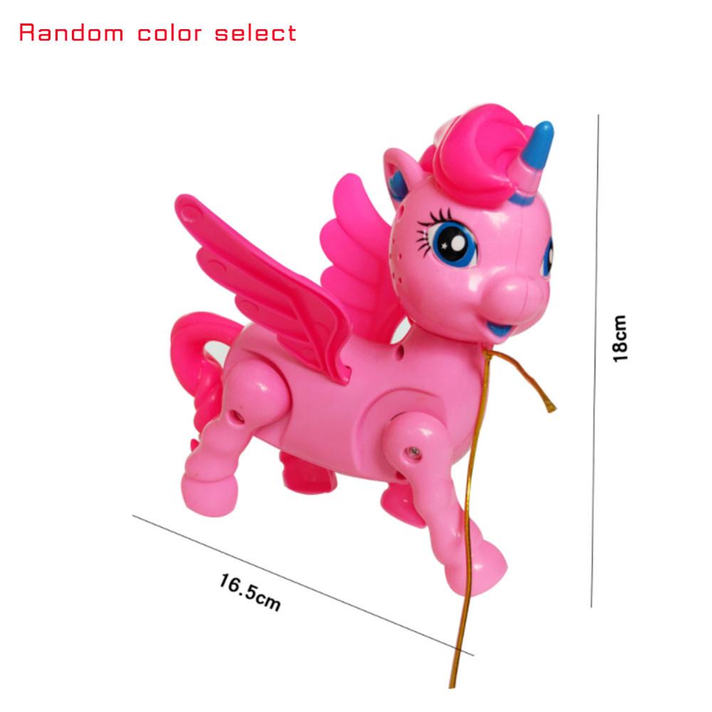 2019 Electronic Flashing Music Unicorn Pet Toys LED Light Funny Walking Robot Unicorns Toy With Rope Doll For Kids Gifts Girls-ebowsos