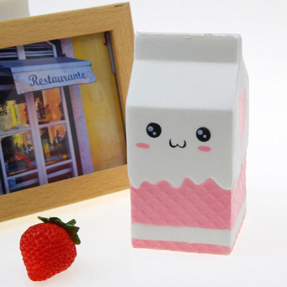 2019 New Squeeze Toy Carton Milk Box Phone Straps 12x5.5cm Slow Rising Pendant Mochi Sweet Cream Kids Funny Toy Gift-ebowsos