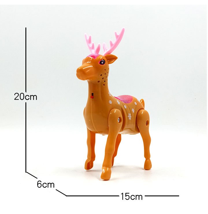 2020 Cute Flashing Music Deer Pet Toys Electronic Robotic Funny Animals Toy With Rope Light For Kids Gift Walking Pet 4 Colors-ebowsos