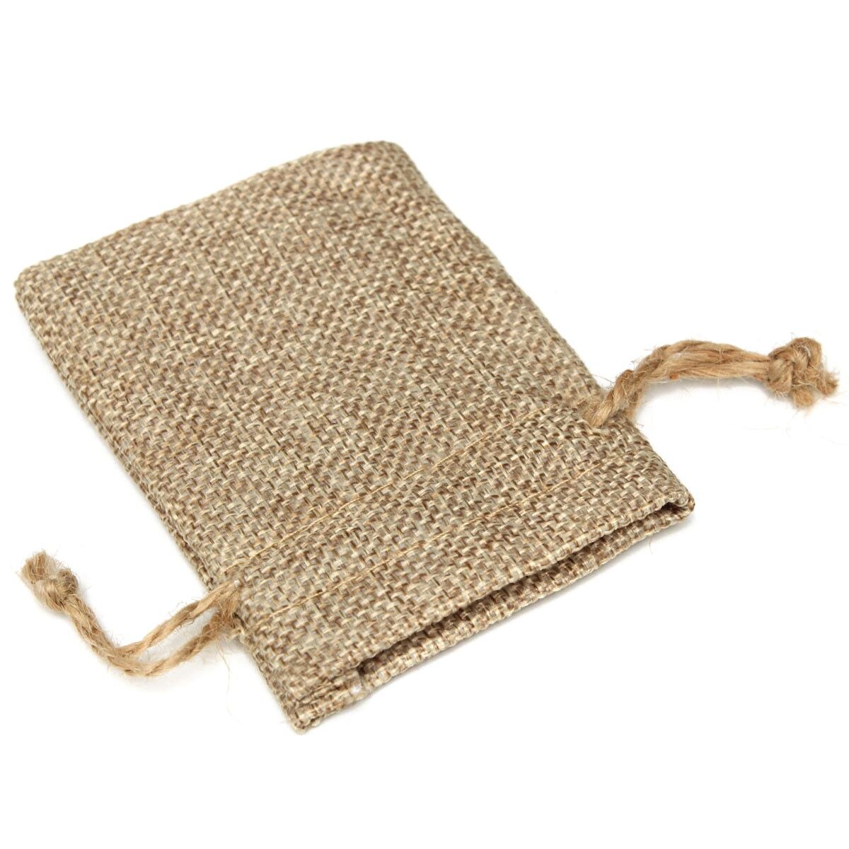 20PCS Linen Jewellery Drawstring Pouch Ring Beads Mini Candy Bags Burlap Gift - ebowsos