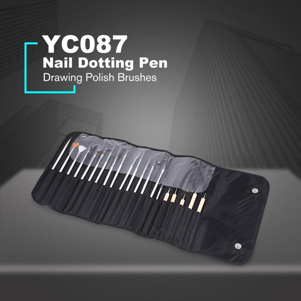 20Pcs/Pack Manicure Tools Wooden Nail Dotting Pen Gel Drawing Polish Brushes Pen Tools Professional Nail Art Tool Decoration - ebowsos