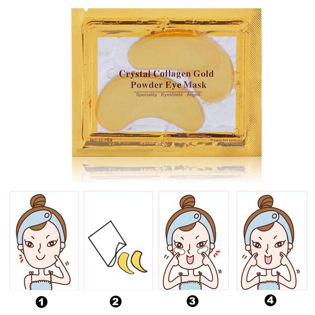 20pcs=10packs Natural Gold Crystal Collagen Eye Mask Women Eye Care Masks Moisturizing Anti-Wrinkle Remove Black Eye Patches - ebowsos