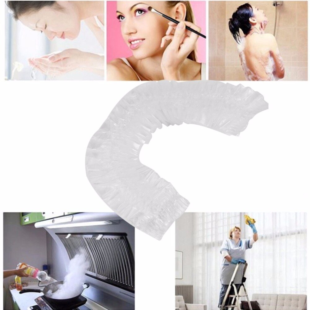 20pcs Hair Salon Disposable Clear Spa Hair Salon Home Shower Bathing Caps Convenient Use Women/Men bathroom shower product - ebowsos
