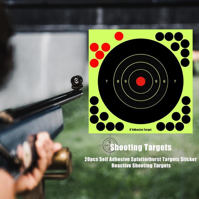 20pcs Splash flower target 8-inch adhesive Reactivity Shoot Target Aim for Gun / Rifle Self Adhesive Splatterburst Targets-ebowsos