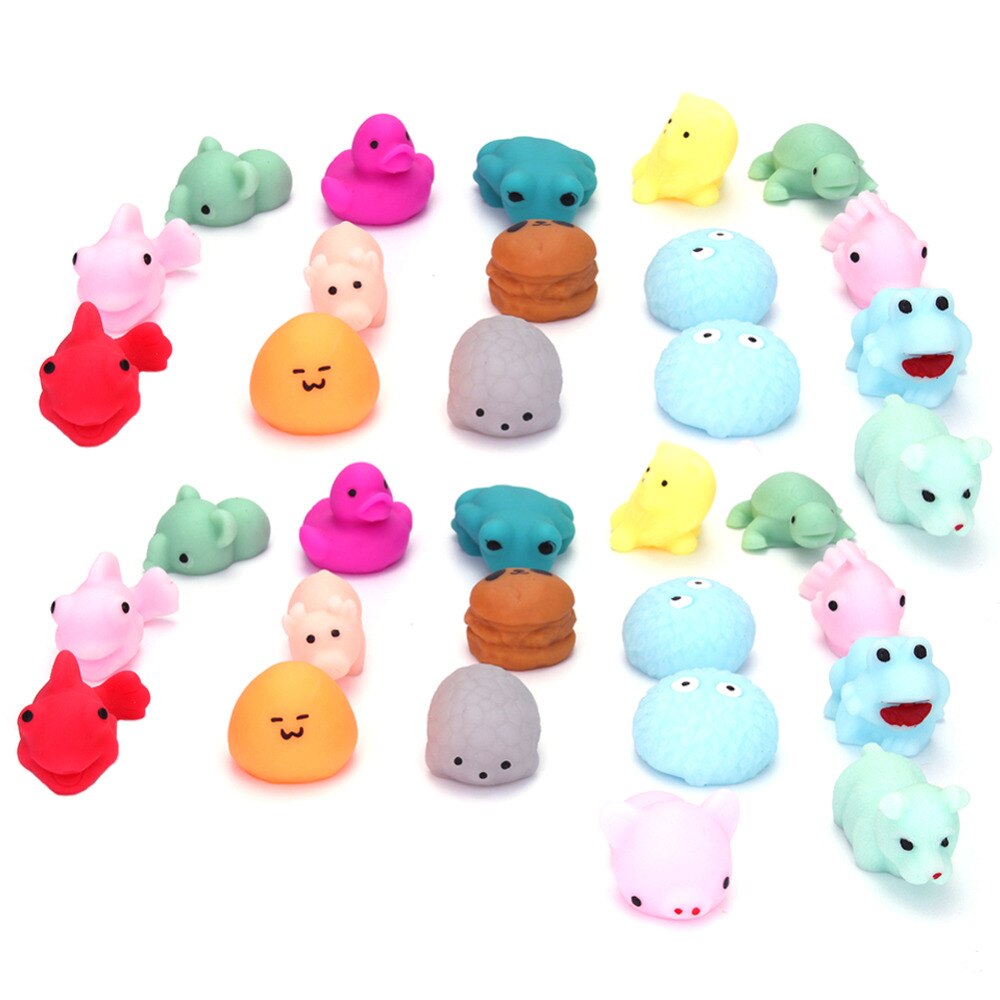 20pcs/lot Squeeze Toys DIY Accessories Silicone Fidget Hand Rising Cartoon Animals Squeeze Pinch Toy Animal Styles Random-ebowsos