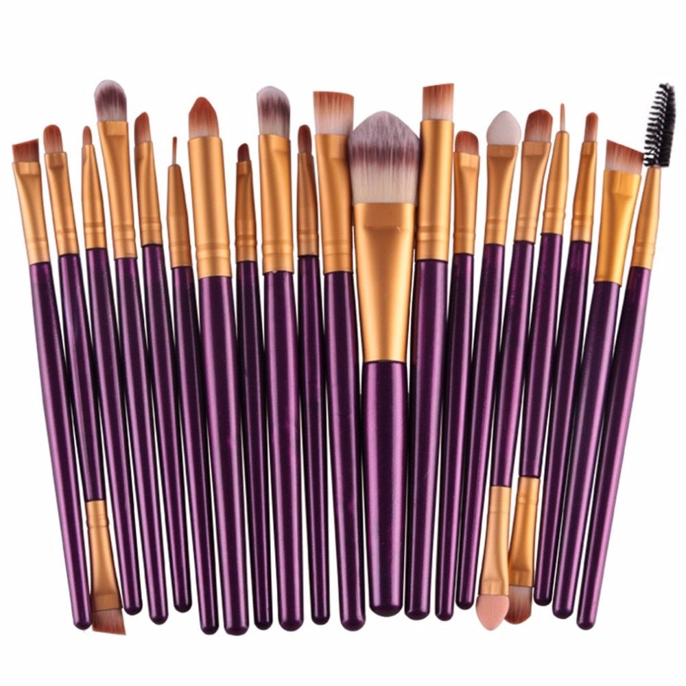 20pcs/set Makeup Brushes Pro Blending Eyeshadow Powder Foundation Eyes Eyebrow Lip Eyeliner Make up Brush Cosmetics Tool 2018 - ebowsos