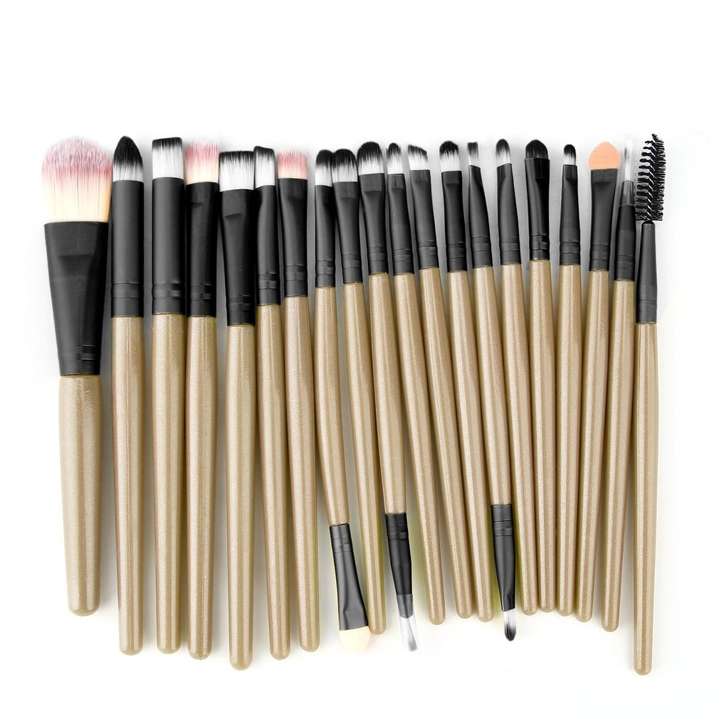 20pcs/set Pro Makeup Brushes Set Cosmetic Make Up Brush Beauty Tools Eye Shadow Brow Eyeliner Eyelash Lip Foundation Power Brush - ebowsos