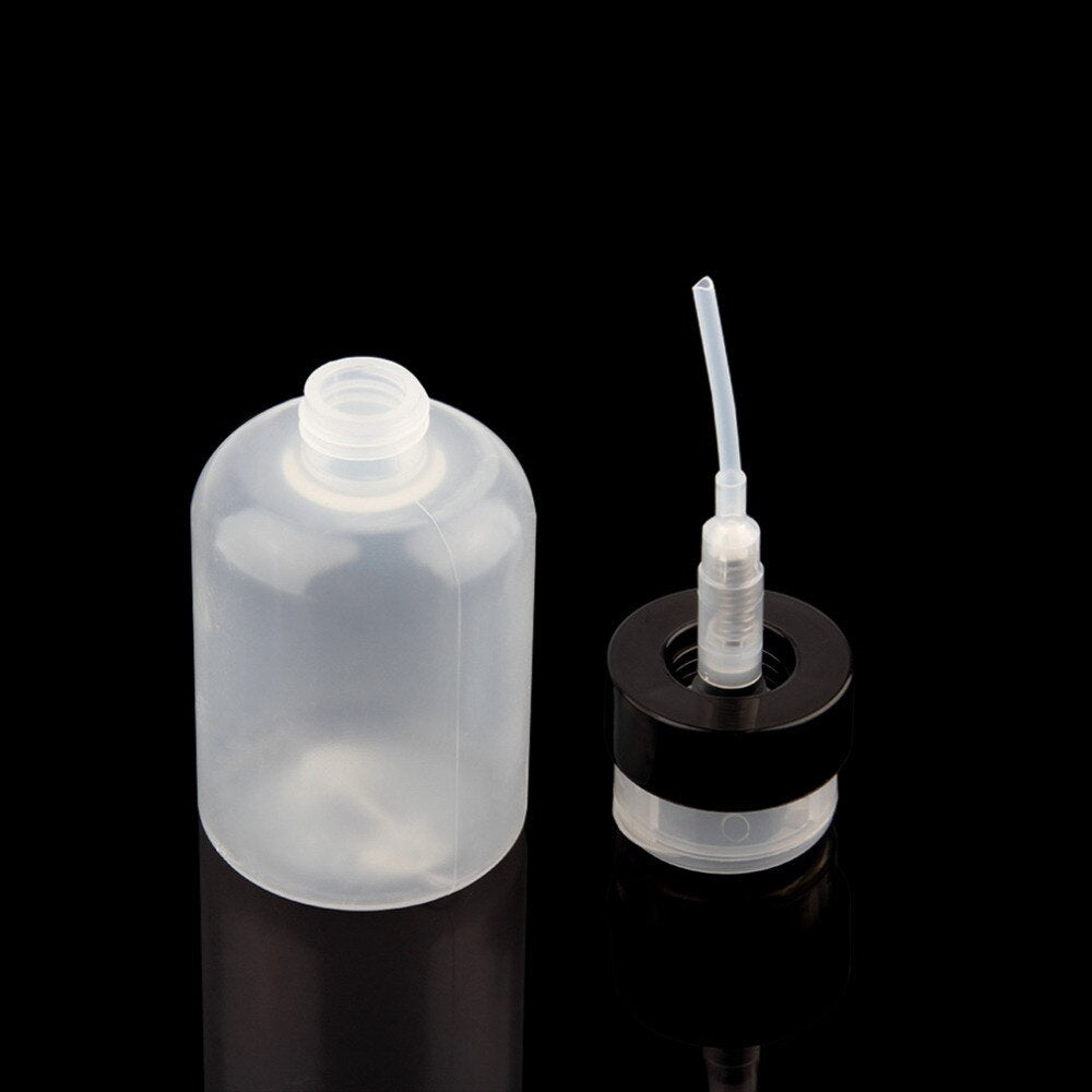 210ml Empty Clear Pump Dispenser Liquid UV Gel Polish Nail Art Polish Remover Cleaner Acetone Bottle Polish Remover Bottle Tool - ebowsos