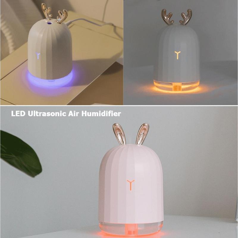 220ML Ultrasonic Air Humidifier Aroma Essential Oil Diffuser Timing Aromatherapy Home Car USB Fogger Mist Maker with LED Lamp - ebowsos
