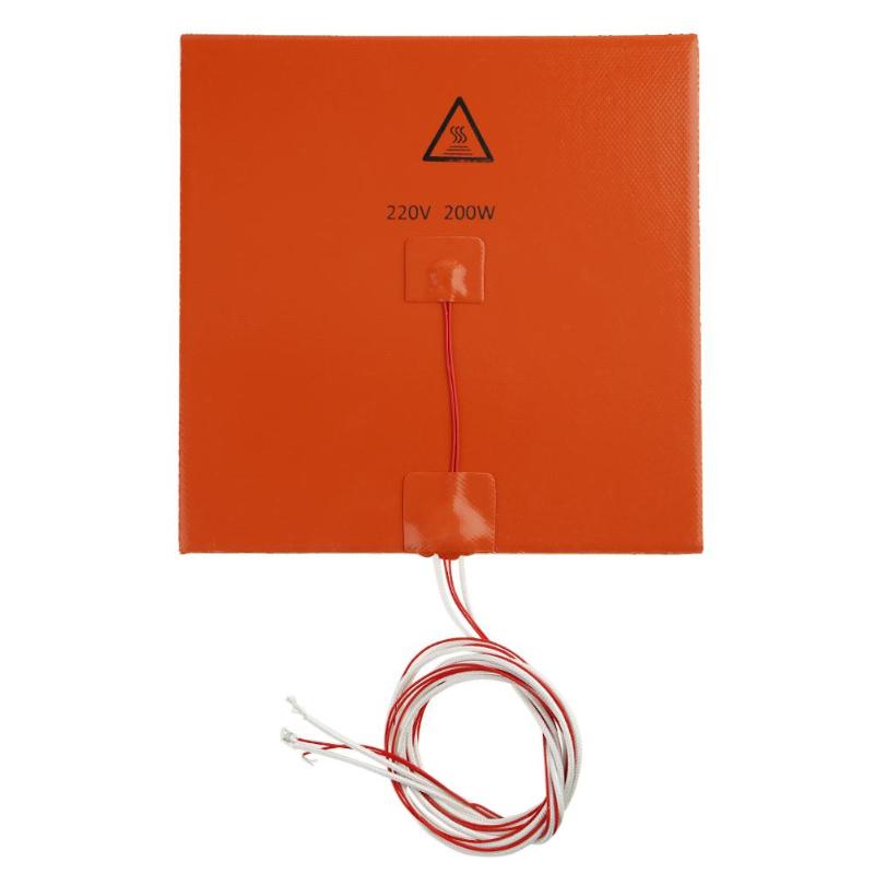 220V 300W Cube Flexible Silicone Rubber Heater 200x200mm Heating Pad Mat Hotbed for 3D Printer High Quality - ebowsos