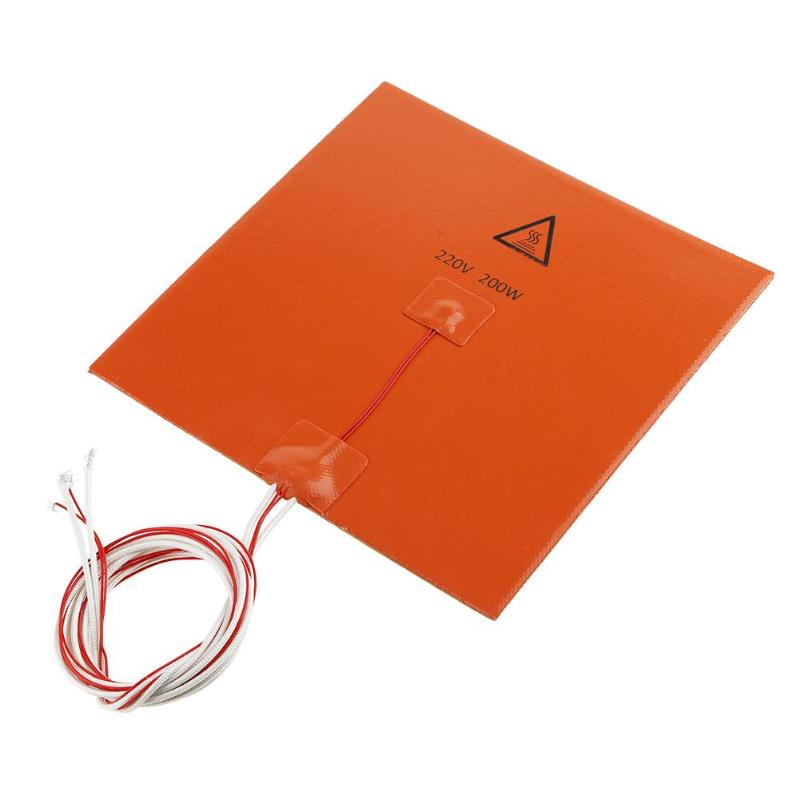 220V 300W Cube Flexible Silicone Rubber Heater 200x200mm Heating Pad Mat Hotbed for 3D Printer High Quality - ebowsos