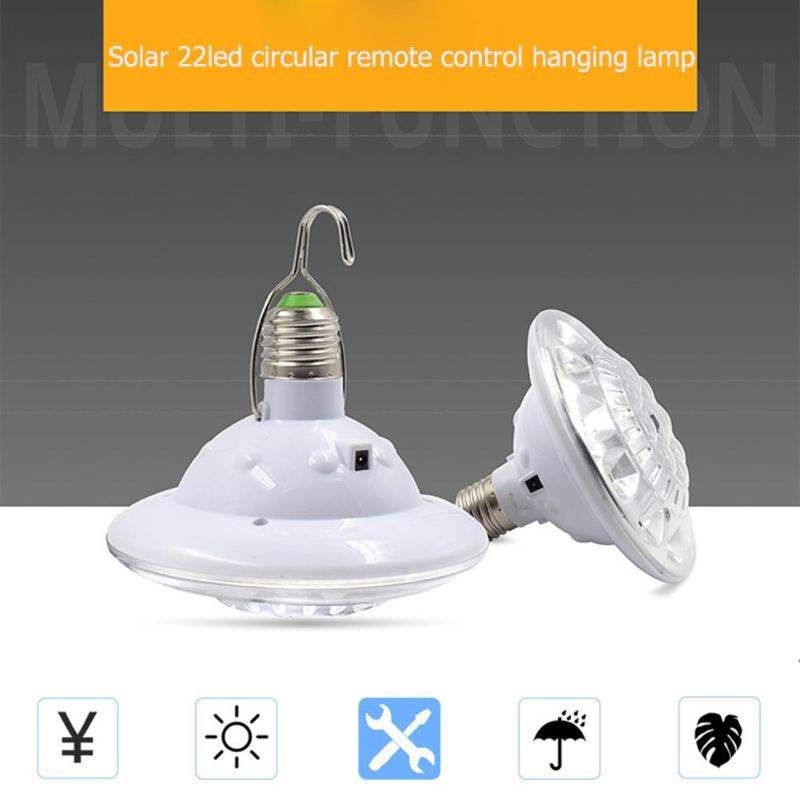 22LED Solar Light Portable Outdoor Camping Tent Remote Control Hanging Lamp Three lighting Modes Intelligent Light Control - ebowsos