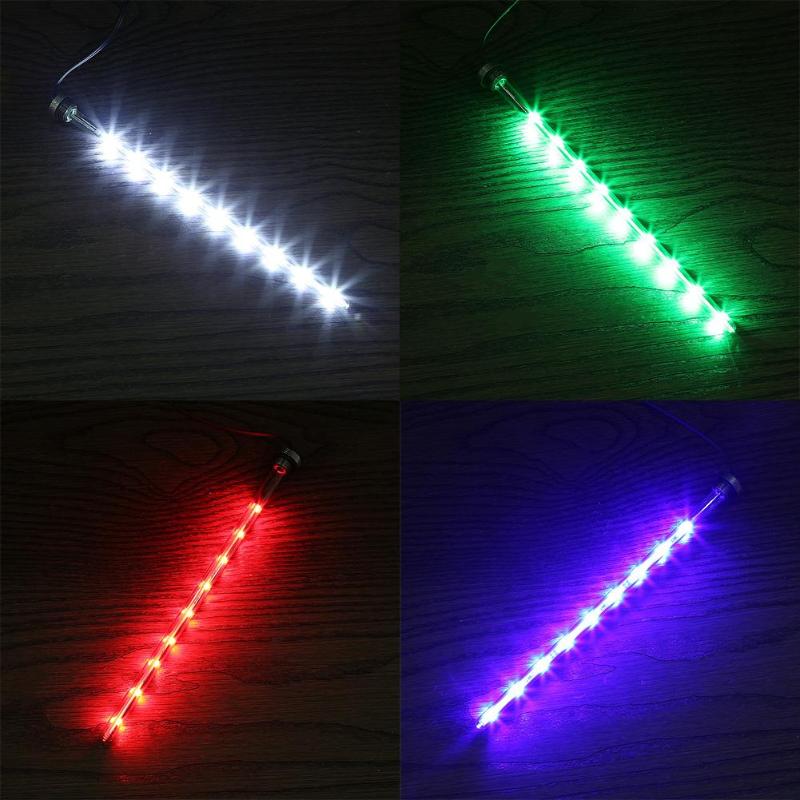 22cm G1/4 Computer Cylinder Water Cooling Tank Virus Reservoir LED Light for 4P universal connector 4colors - ebowsos