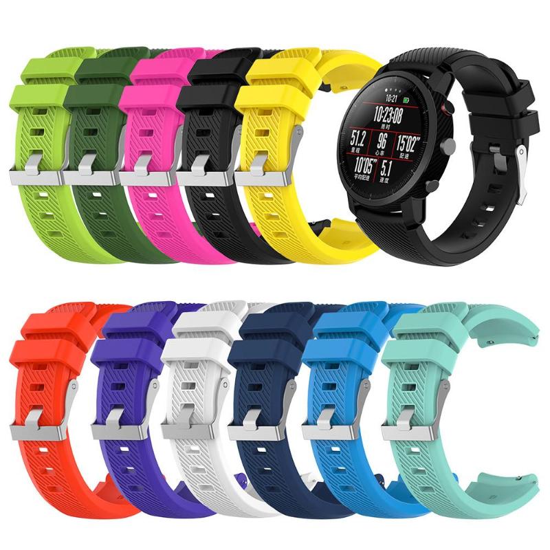 22mm Soft Silicone Sports Wristband Watch Band Watch Strap for HUAMI Amazfit 1/2 Generation Samrt Watch S/L Size - ebowsos