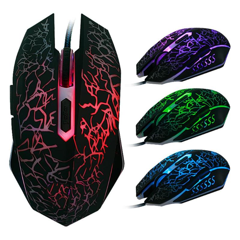 2400DPI 6 Buttons USB Wired Gaming Mouse Mice With LED Backlight Optical For Computer Gamer - ebowsos