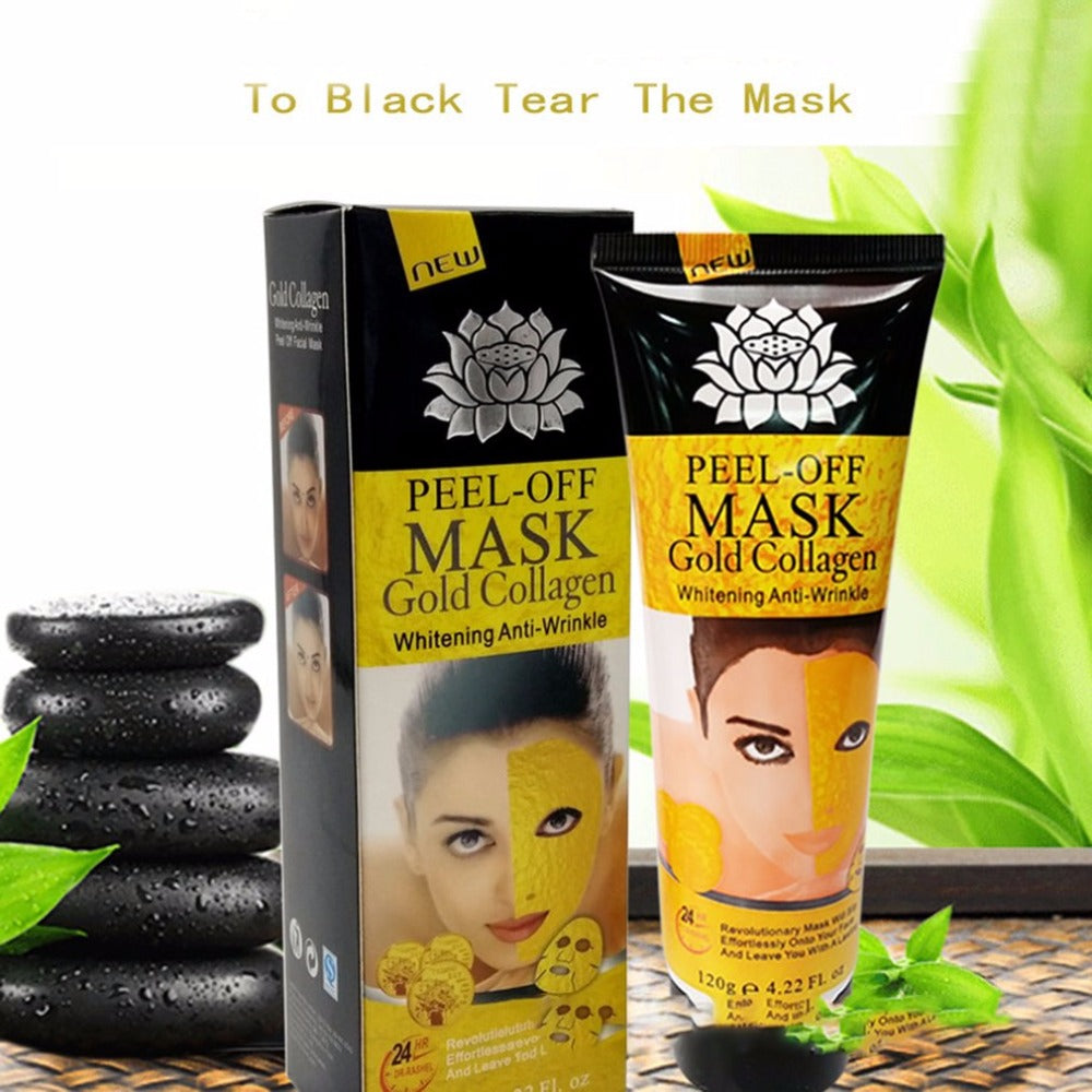 24K Gold Collagen Peel off Mask Face Whitening Lifting Firming Skin Anti Wrinkle Anti Aging Facial Mask Face Care Skin Care mask - ebowsos