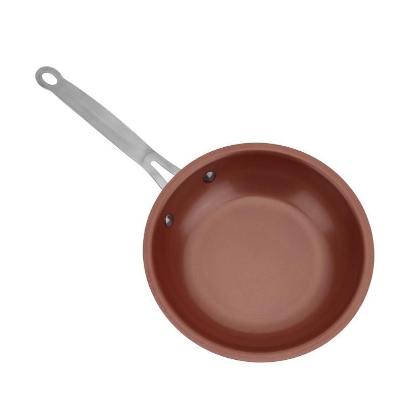 24cm Steak Egg Frying Pan Copper Round Non-stick Pan Fashionable Healthy Food Cooking Tools Kitchen Decocting Accessories - ebowsos