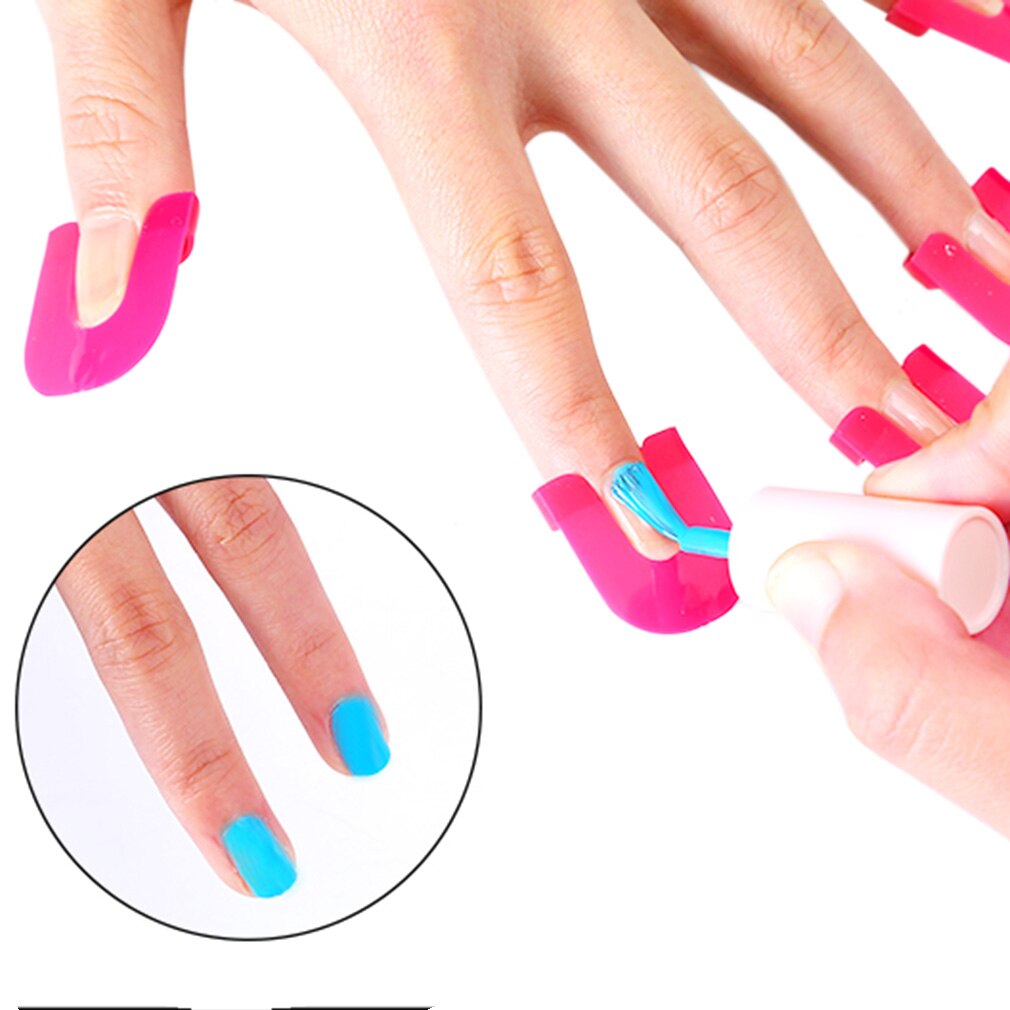 26PCS/pack Professional French Manicure Nail Art Stickers Tips Finger Cover Nail Polish Protector Mold for Gel Varnish Coat - ebowsos
