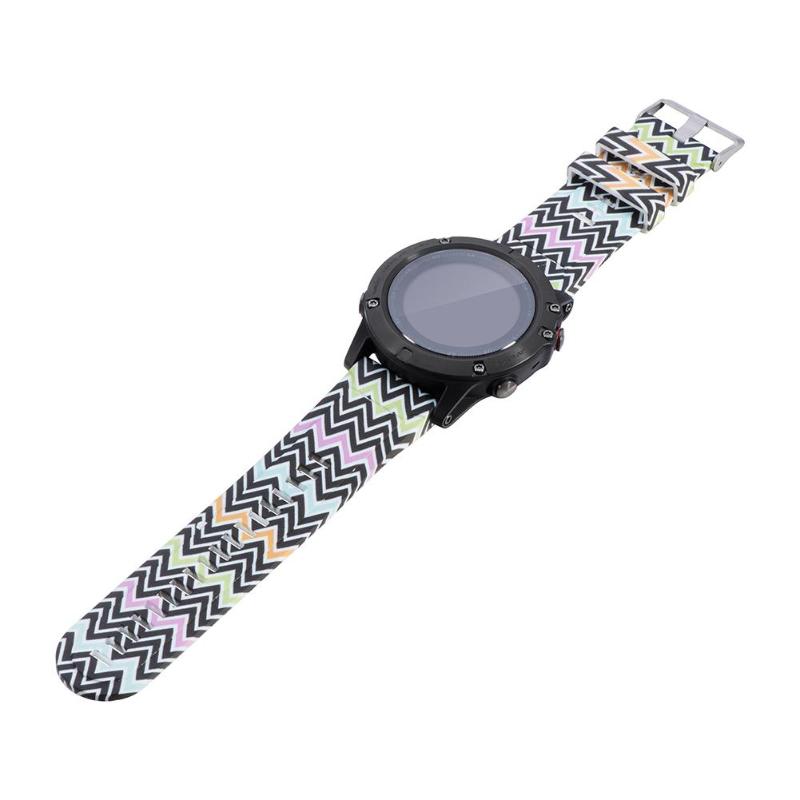 26mm Silicone Pattern Smart Watch Watchband Strap Replacement for Garmin Descent Mk1 Fenix5X/3/3HR Smartwatch Belt Strap Band - ebowsos
