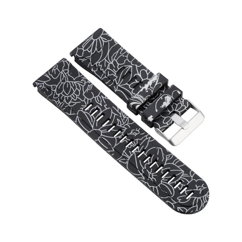 26mm Silicone Pattern Smart Watch Watchband Strap Replacement for Garmin Descent Mk1 Fenix5X/3/3HR Smartwatch Belt Strap Band - ebowsos