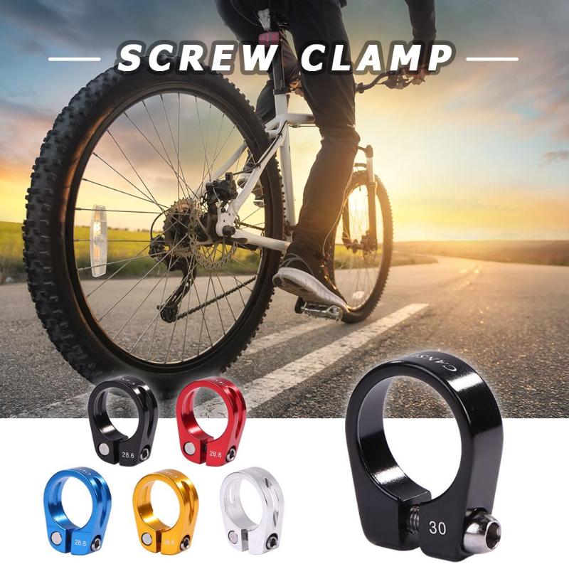 28.6/30mm Alloy MTB BMX Bike Seat Clamp Aluminium Quick Release Mountain Road Fixed Gear Bike Seatpost Clamp-ebowsos